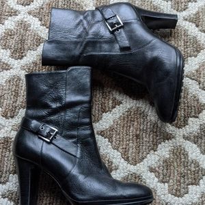 Alfani Black Leather Ankle Booties